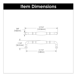 Cabinet Pull 5-1/16 Inch (128mm) Center to Center - Williamsburg Collection