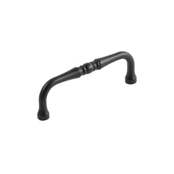 Cabinet Pull 3-1/2 Inch Center to Center in Matte Black - Williamsburg Collection