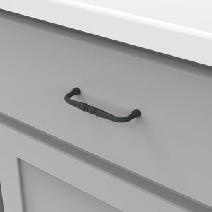 Cabinet Pull 3-1/2 Inch Center to Center in Matte Black - Williamsburg Collection