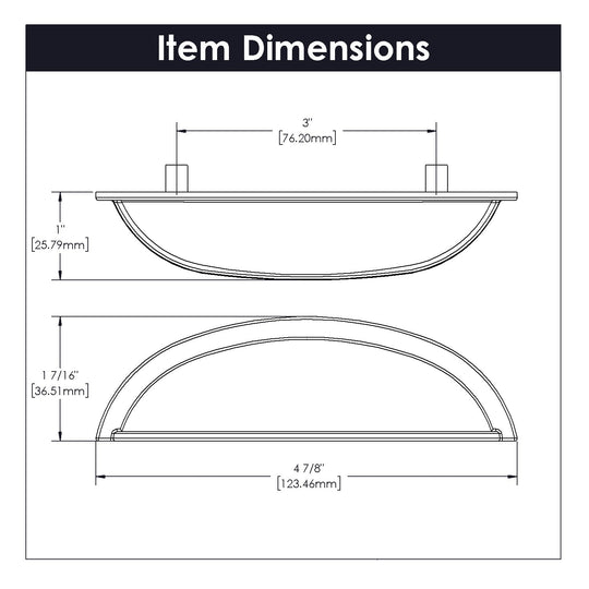 Cup Handles for Cabinets 3 Inch Center to Center - Hickory Hardware - Cottage Collection -