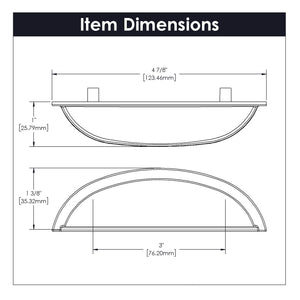 Cup Handles for Cabinets 3 Inch Center to Center - Hickory Hardware - Cottage Collection -