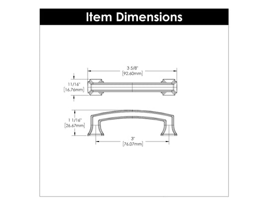 Cabinet Pull 3 Inch Center to Center - Bridges Collection