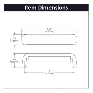 Cabinet Pull 3 Inch Center to Center - Metropolis Collection