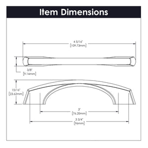 Cabinet Pull 3 Inch & 3-3/4 Inch (96mm) Center to Center - Greenwich Collection