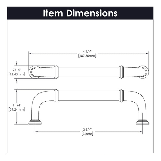 Cabinet Pull 3-3/4 Inch (96mm) Center to Center - Cottage Collection