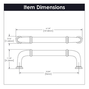 Cabinet Pull 3-3/4 Inch (96mm) Center to Center - Cottage Collection