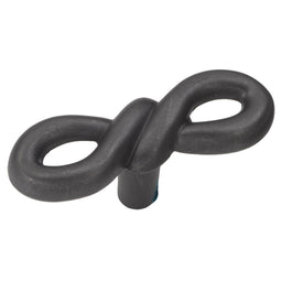 Door Knob 2-1/8 Inch x 3/4 Inch in Black Iron - French Twist Collection