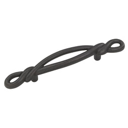 Cabinet Pull 3 Inch Center to Center in Black Iron - French Twist Collection