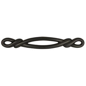 Cabinet Pull 3 Inch Center to Center in Black Iron - French Twist Collection