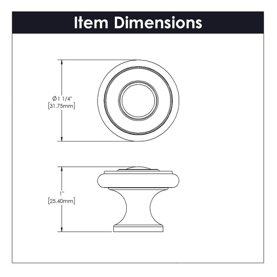 Door Knob 1-1/4 Inch Diameter - Cottage Collection