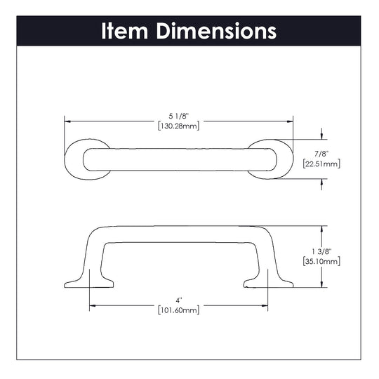 Cabinet Pull 4 Inch Center to Center in Black Iron - Carbonite Collection