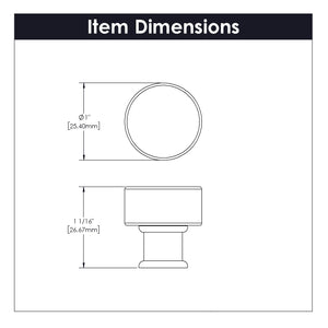 Drawer Knob 1 Inch Diameter - Midway Collection