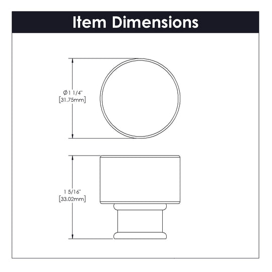 Drawer Knob 1-1/4 Inch Diameter - Midway Collection