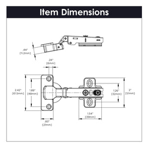 Concealed Hinge Full Overlay Frameless Self-Close in Polished Nickel - Hickory Hardware