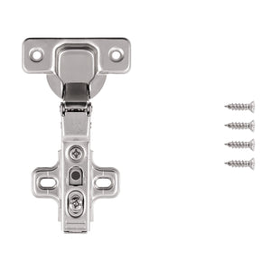 Hinge Concealed Half Overlay Frameless Self-Close Snap On in Polished Nickel - Hickory Hardware