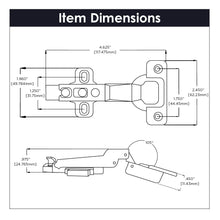 Load image into Gallery viewer, Hinge Concealed Half Overlay Frameless Self-Close Snap On in Polished Nickel - Hickory Hardware