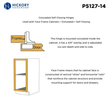 Load image into Gallery viewer, Hinge Concealed 3/4 Inch Overlay Face Frame Self-Close in Polished Nickel - Hickory Hardware