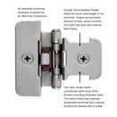 Load image into Gallery viewer, Double Demountable Hinge Collection Hinge Double Demountable 1/4 Inch Overlay (2 Hinges/Per Pack) - Hickory Hardware