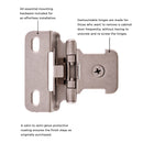 Load image into Gallery viewer, Dsingle demountable cabinet hinges 1/2 Inch Overlay (2 Hinges/Per Pack) - Hickory Hardware