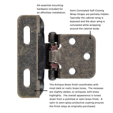 Load image into Gallery viewer, Semi Concealed Cabinet Hinges 1/2 Inch Overlay Face Frame Full Wrap Self-Close (2 Hinges/Per Pack) - Hickory Hardware