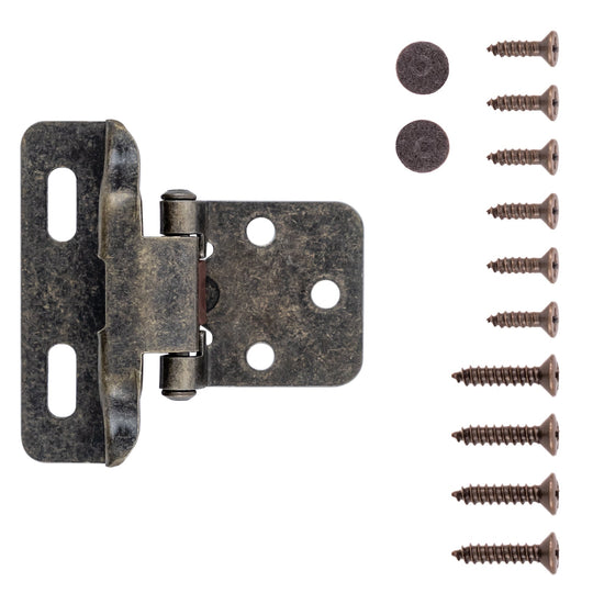 Semi Concealed Cabinet Hinges 1/2 Inch Overlay Face Frame Full Wrap Self-Close (2 Hinges/Per Pack) - Hickory Hardware