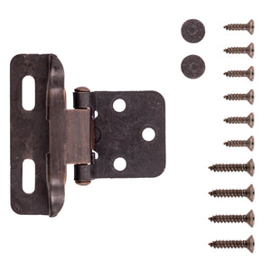 Semi Concealed Cabinet Hinges 1/2 Inch Overlay Face Frame Full Wrap Self-Close (2 Hinges/Per Pack) - Hickory Hardware