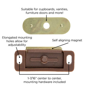 Strong Magnetic Door Catch 1-7/16 Inch Center to Center - Hickory Hardware