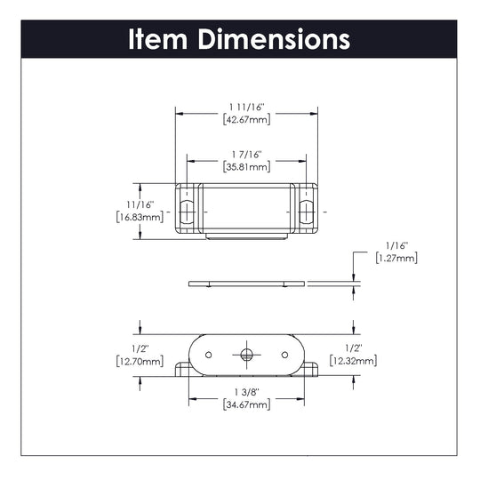 Strong Magnetic Door Catch 1-7/16 Inch Center to Center - Hickory Hardware