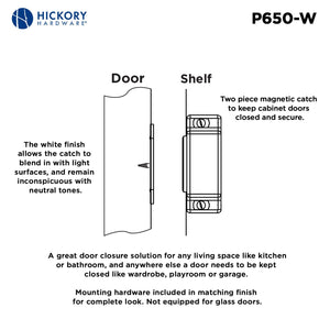 Strong Magnetic Door Catch 1-7/16 Inch Center to Center - Hickory Hardware