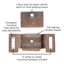 Load image into Gallery viewer, Magnetic Drawer Catch 2 Inch Center to Center in Statuary Bronze- Hickory Hardware