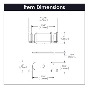 Magnetic Catch 1-1/2 Inch Center to Center in Statuary Bronze - Hickory Hardware