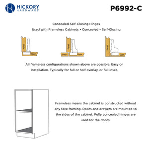 Concealed Hinges Variable Overlay/Inset Frameless Easy On in Cadmium- Hickory Hardware