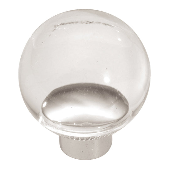 Clear Knob 1-1/4 Inch Diameter in Lucite - Crystal Palace Collection