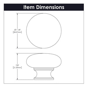 Cabinet Knob 1-1/8 Inch Diameter - Cottage Collection