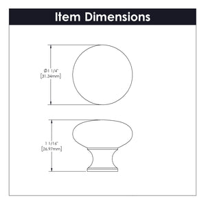 Cabinet Knob 1-1/4 Inch Diameter - Cottage Collection