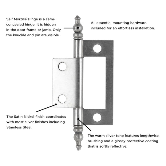 Hinge Surface Face Mount Self Mortise (2 Hinges/Per Pair) - Hickory Hardware