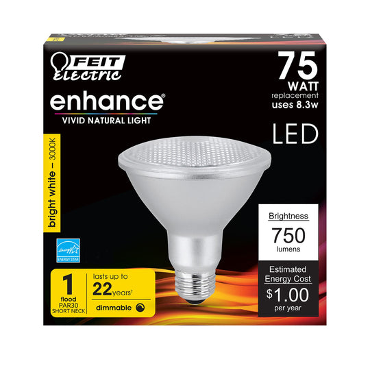 PAR30 LED Light Bulbs, 8.3 Watts, E26, Dimmable, 750 lumens, 3000K, outdoor security lighting