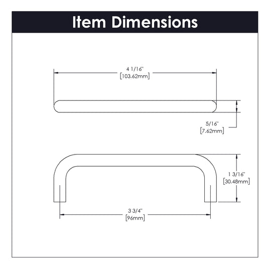 cabinet handles 3-3/4 Inch (96mm) Center to Center - Wire Pulls Collection