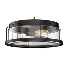 Load image into Gallery viewer, Drum Shape Flush Mount Ceiling Light, Matte Black Finish, Ceiling Lighting Fixture for Kitchen, Hallway, Bathroom, E26 Base