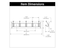 Load image into Gallery viewer, 5 Coat &amp; Hat Hook Rail 27 Inch Long - Hickory Hardware