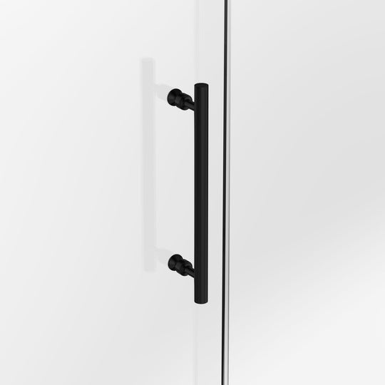 Ivanees 72 in. Wide x 76 in. High Semi-Frameless Single Sliding glass Shower Door Barn door Style with 3 Glass Panels