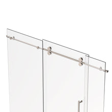 Load image into Gallery viewer, Ivanees 72 in. Wide x 76 in. High Semi-Frameless Single Sliding glass Shower Door Barn door Style with 3 Glass Panels