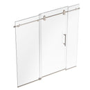 Load image into Gallery viewer, Ivanees 72 in. Wide x 76 in. High Semi-Frameless Single Sliding glass Shower Door Barn door Style with 3 Glass Panels