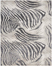 Load image into Gallery viewer, Serengeti Charcoal Zebra 7 ft. 7 in. x 9 ft. 6 in. Animal Print Area Rug