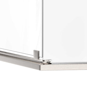 Ivanees  36 In. x 36 In. x 76 In. Neo-Angle Pivot Semi Frameless Corner Shower door Enclosure in Stainless
