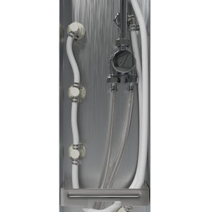 65 in. 6-Jet Stainless Steel Shower Panel System with Fixed Round Rainfall Showerhead & Handheld Shower, Self-Cleaning & Jet Massage Feature