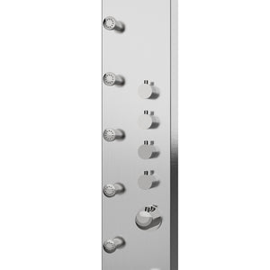 65 in. 6-Jet Stainless Steel Shower Panel System with Fixed Round Rainfall Showerhead & Handheld Shower, Self-Cleaning & Jet Massage Feature