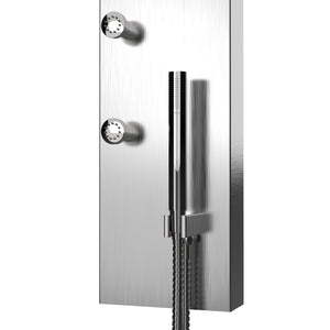 65 in. 6-Jet Stainless Steel Shower Panel System with Fixed Round Rainfall Showerhead & Handheld Shower, Self-Cleaning & Jet Massage Feature