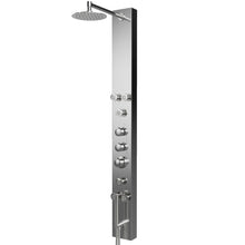 Load image into Gallery viewer, 59 In. 6 Jet Stainless Steel Shower panel System With Adjustable Round Rainfall Showerhead, Handheld Shower, Self-Cleaning &amp; Jet Massage Feature