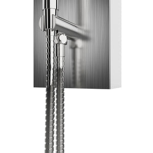 59 In. 6 Jet Stainless Steel Shower panel System With Adjustable Round Rainfall Showerhead, Handheld Shower, Self-Cleaning & Jet Massage Feature